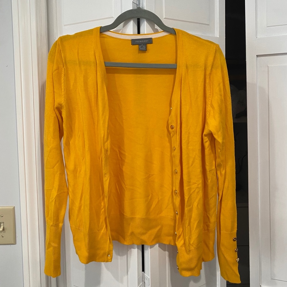 Yellow cardigan